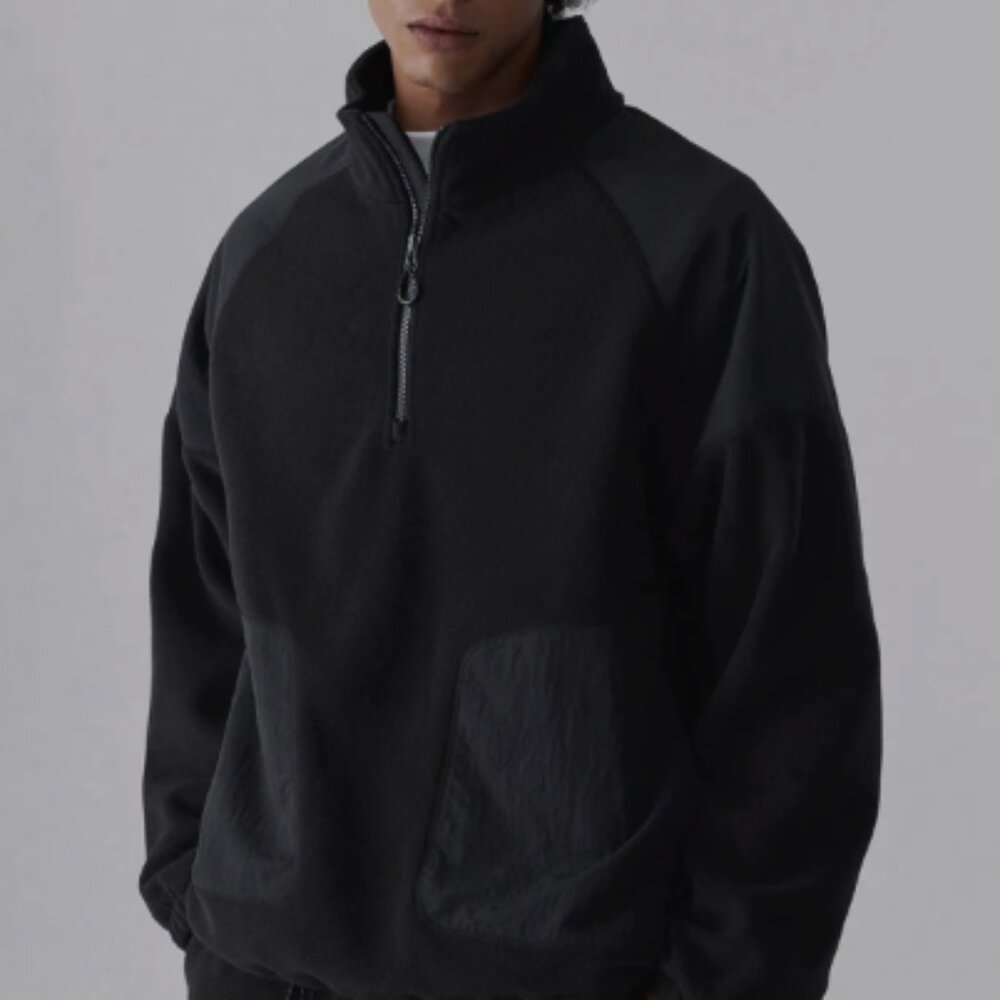 Musinsa Standard Polar Fleece Half Zip-Up Pullover (Black)